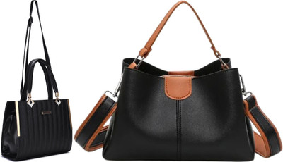 Trendycraft Women Black, Black Sling Bag(Pack of: 2)