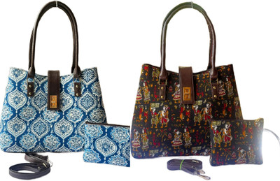 CRAFTWELL Women Multicolor Tote(Pack of: 2)