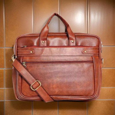 Shivra Men & Women Tan Messenger Bag