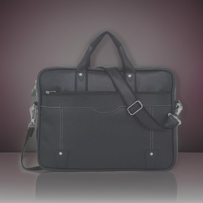 JairaJ Unisex Synthetic Leather Laptop Shoulder Messenger Bag men women Waterproof Messenger Bag(Black, 632 L)