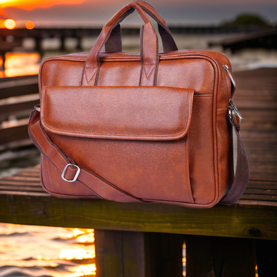Shivra Men & Women Tan Messenger Bag