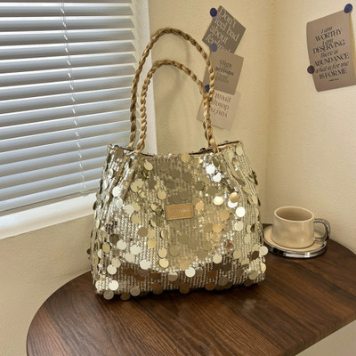 DOSYSO Women Gold Shoulder Bag