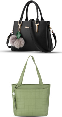 khatushyam collection Women Black, Green Hobo(Pack of: 2)