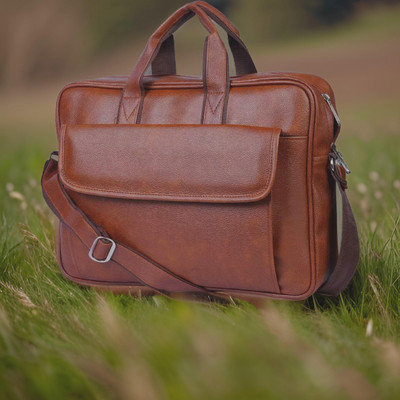 Shivra Men & Women Tan Messenger Bag