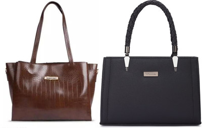 Trendycraft Women Brown, Black Shoulder Bag(Pack of: 2)