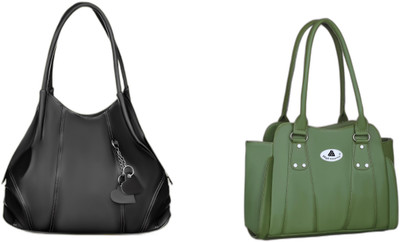 High Gravity Women Black, Green Handbag(Pack of: 2)