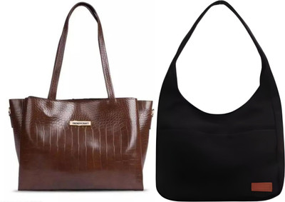 Trendycraft Women Brown, Black Shoulder Bag(Pack of: 2)