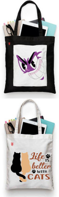 ZORI Women Black, White, White Tote(Pack of: 2)