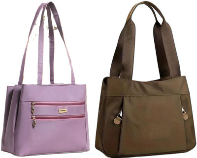 Zaxcer Women Purple, Brown Handbag(Pack of: 2)