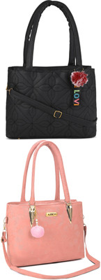 KSC Women Black, Multicolor Handbag