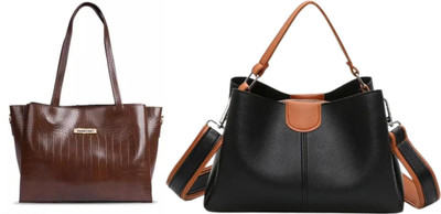 Trendycraft Women Brown, Black Shoulder Bag(Pack of: 2)