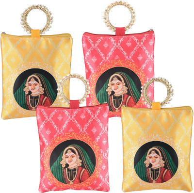KUBER INDUSTRIES Women Yellow, Red Handbag(Pack of: 4)