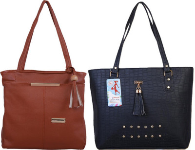 MSK Collection Women Tan, Black Messenger Bag