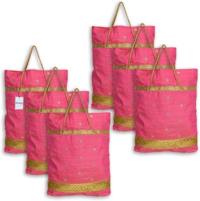 HOMESTIC Women Pink Handbag(Pack of: 6)