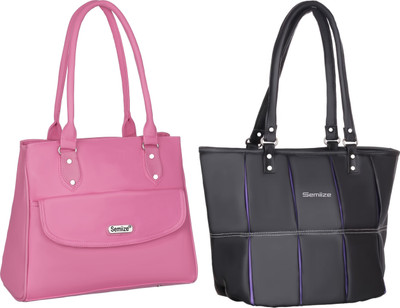semiize Women Pink, Pink Shoulder Bag(Pack of: 2)