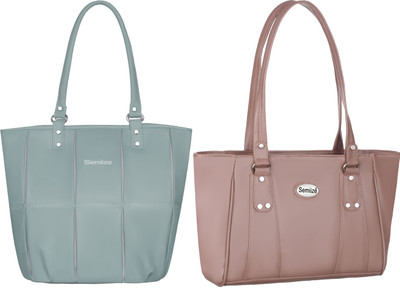 semiize Women Green, Pink Shoulder Bag(Pack of: 2)