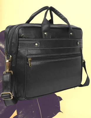 Shivra Men & Women Black Messenger Bag