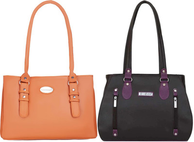 Lazzaroo Women Tan, Multicolor Shoulder Bag(Pack of: 2)
