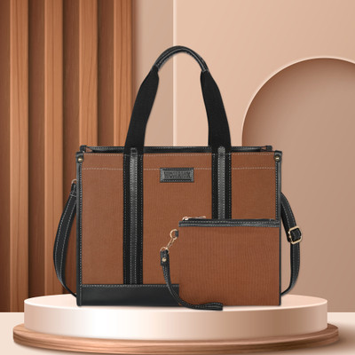 Womanix Women Brown, Black Handbag(Pack of: 2)