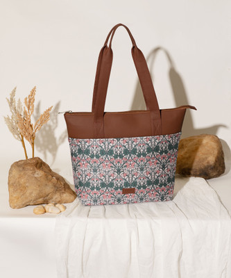 ZOUK Women Green, Pink Tote