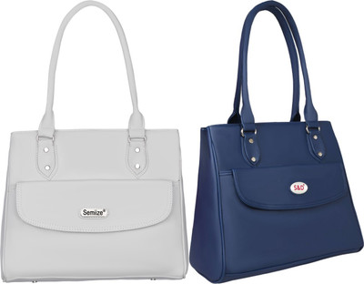 semiize Women Beige, Blue Shoulder Bag(Pack of: 2)