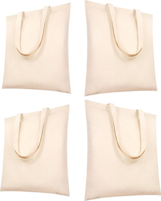 prageet Women White Tote(Pack of: 4)