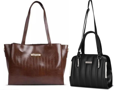 Trendycraft Women Brown, Black Shoulder Bag(Pack of: 2)