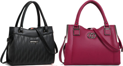 Reprox Women Black, Maroon Messenger Bag(Pack of: 2)