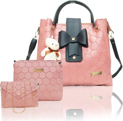 Flawo Women Pink Handbag(Pack of: 3)