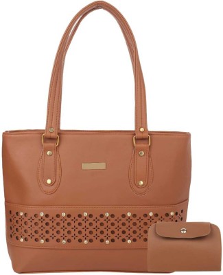 ARNLC Women Tan Hand-held Bag(Pack of: 2)