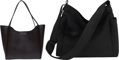 Trendycraft Women Black, Black Tote(Pack of: 2)