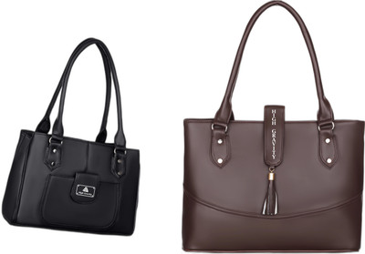High Gravity Women Black, Brown Hand-held Bag(Pack of: 2)