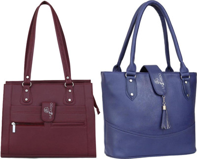 Lazzaroo Women Maroon, Blue Shoulder Bag(Pack of: 2)