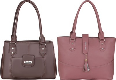semiize Women Blue, Pink Shoulder Bag(Pack of: 2)