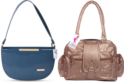 MSK Collection Women Blue, Gold Messenger Bag
