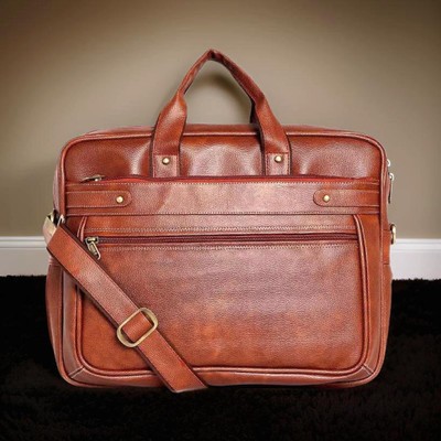 Shivra Men & Women Tan Messenger Bag