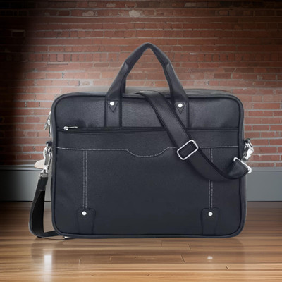 Shivra Men & Women Black Messenger Bag