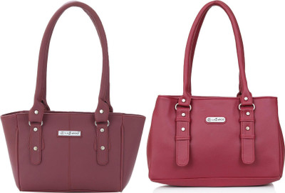 Lazzaroo Women Maroon, Red Shoulder Bag(Pack of: 2)