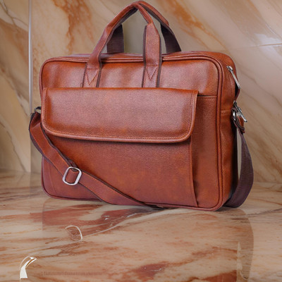 Shivra Men & Women Tan Messenger Bag