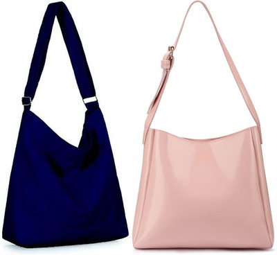 Trendycraft Women Pink, Blue Shoulder Bag(Pack of: 2)