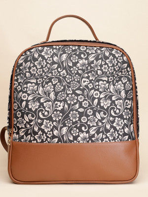 ANOUK Womens Tan Floral Printed BagPack 2.5 L Backpack(Tan)