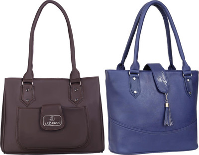 Lazzaroo Women Brown, Blue Shoulder Bag(Pack of: 2)