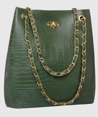 DECORZ Women Green Shoulder Bag