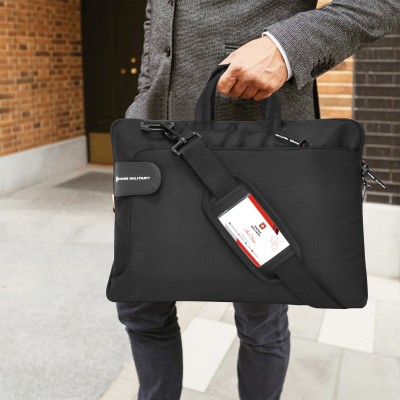 SWISS MILITARY Elite Collection Laptop Sling bag Messenger Bag(Black, 2.75 L)