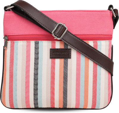ANOUK Multicolor Sling Bag A vibrant stripes print sling bag with an adjustable strap, secure zip closure