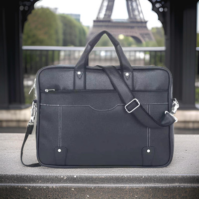 Shivra Men & Women Black Messenger Bag