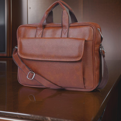 Shivra Men & Women Tan Messenger Bag