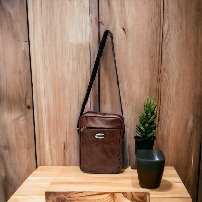 NAVRANGI Brown Sling Bag Stylish Side Sling Cross Body Travel Office Business Messenger Bag FOR MEN