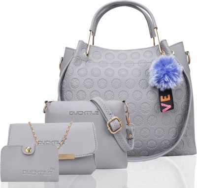 DUCKTILE Women Grey Handbag