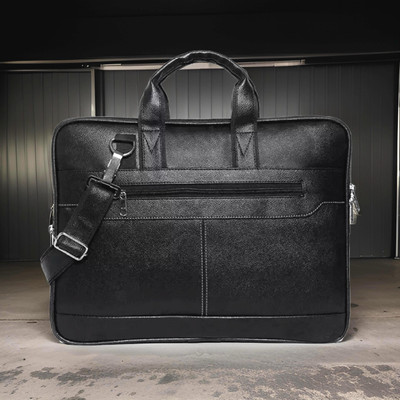 Shivra Men & Women Black Messenger Bag